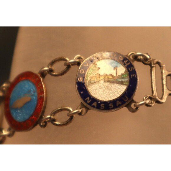 Sterling Enamel Bahamas Bracelet Vintage AMCO - Picture 5 of 10